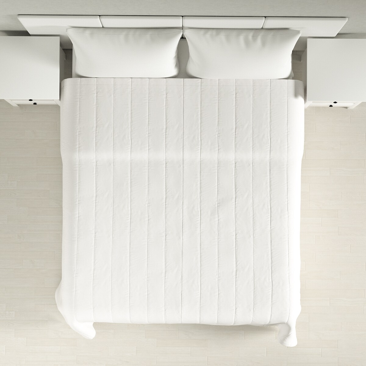 Narzuta pikowana w pasy 130x210 biały