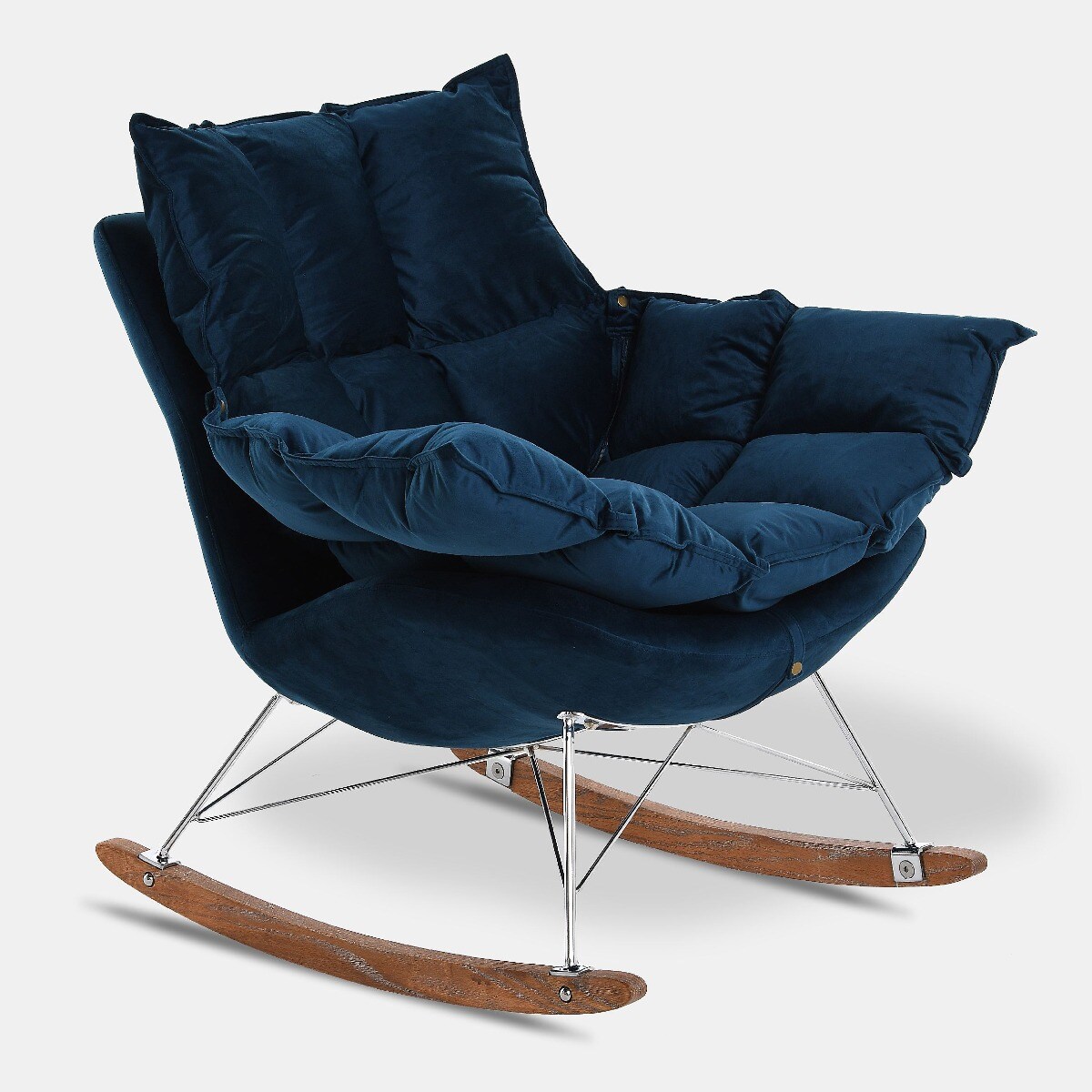 Fotel bujany Lieslie granatowy welur 90x102x85 cm Miloo Home
