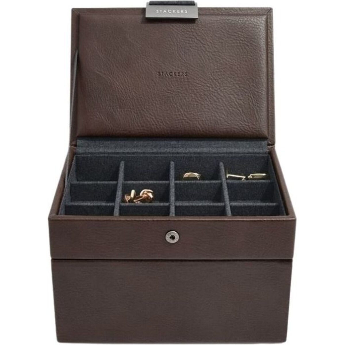 Pudełko na spinki i zegarki Stackers brązowo-szare