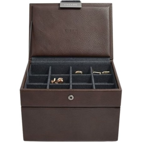 Pudełko na spinki i zegarki Stackers brązowo-szare