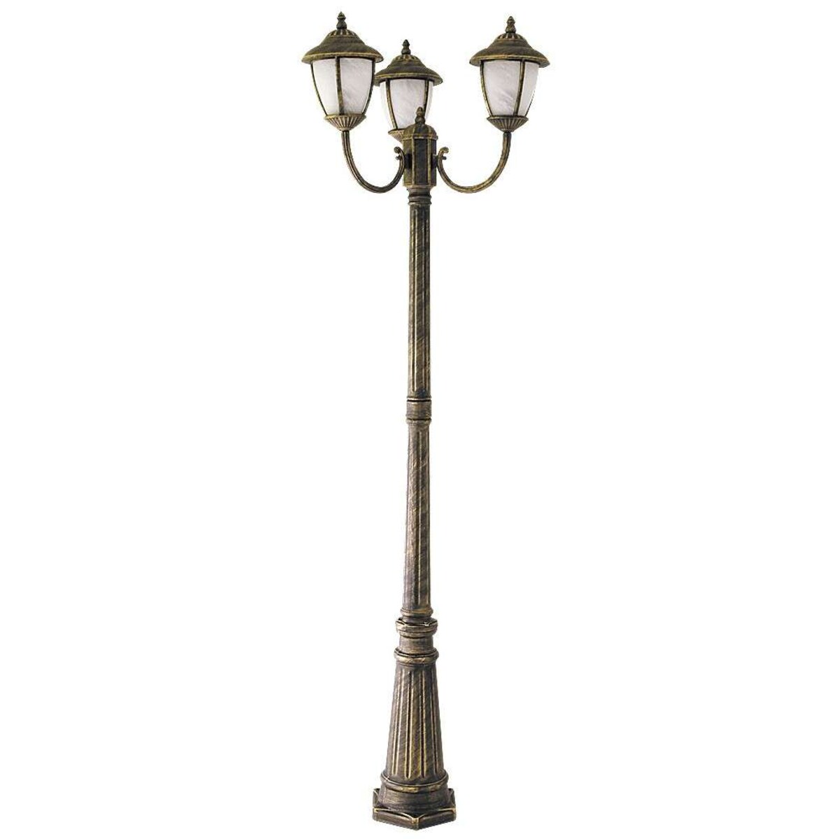 Ogrodowa LAMPA stojąca MADRID 8379 Rabalux metalowa OPRAWA latarnia industrialna IP43 czarna złoto antyczne