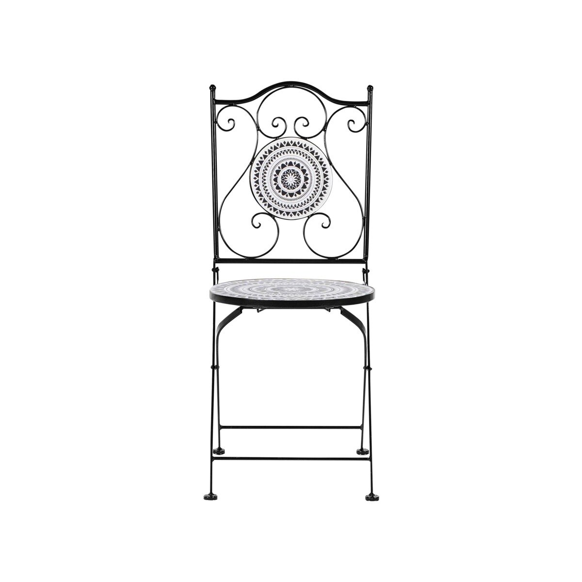 Zestaw mebli balkonowych Składane COMISO Metal Czarny/ biały