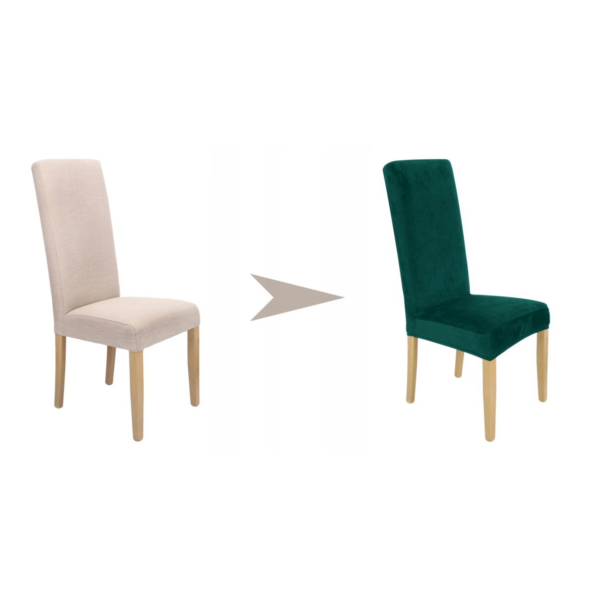 POKROWIEC NA KRZESŁO WYSOKIE OPARCIE BUTELKOWA ZIELEŃ WELUR ELASTYCZNY [21A5]