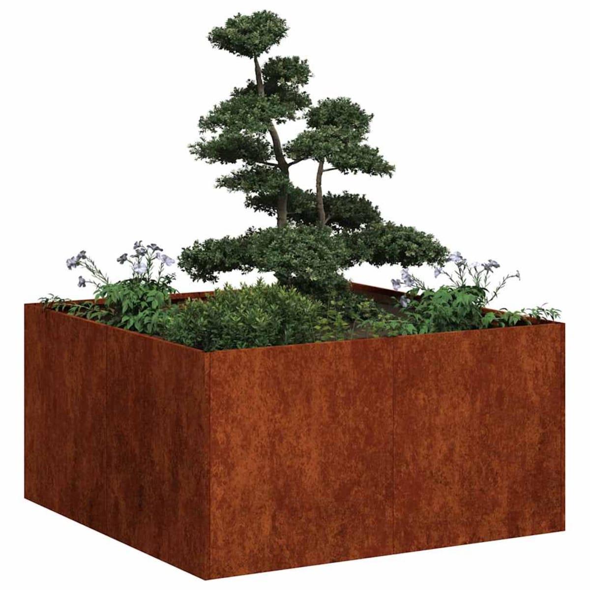 vidaXL Doniczka Rusty 80x80x40 cm Stal nierdzewna