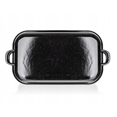 BRYTFANNA prostokątna emaliowana 35cm pokrywa do pieczenia na prezent 2w1