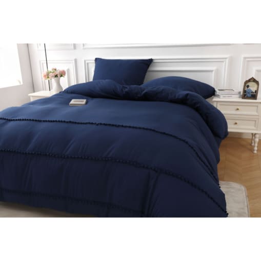 pościel mikrofibra boho z pomponami 200x220 cm