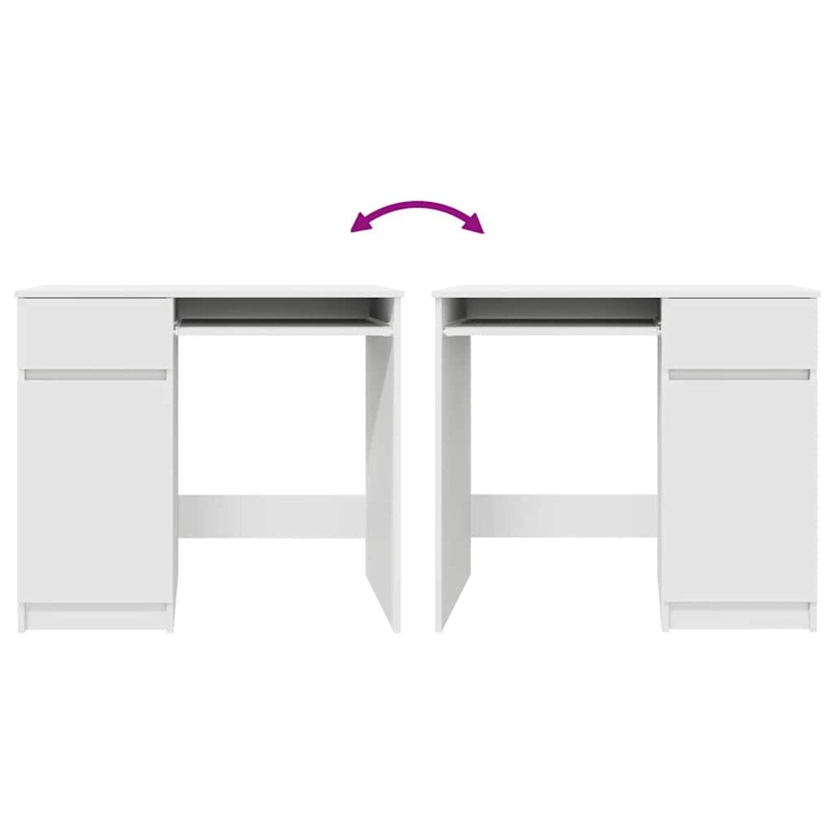 vidaXL Biurko Białe 86x49x76 cm Drewno klejone