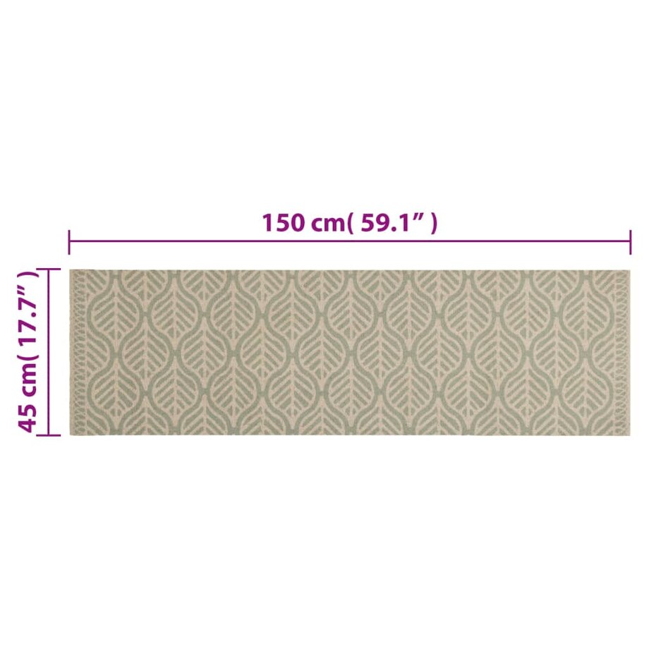 vidaXL Dywanik kuchenny, wzór w liście, 45x150 cm, aksamitny