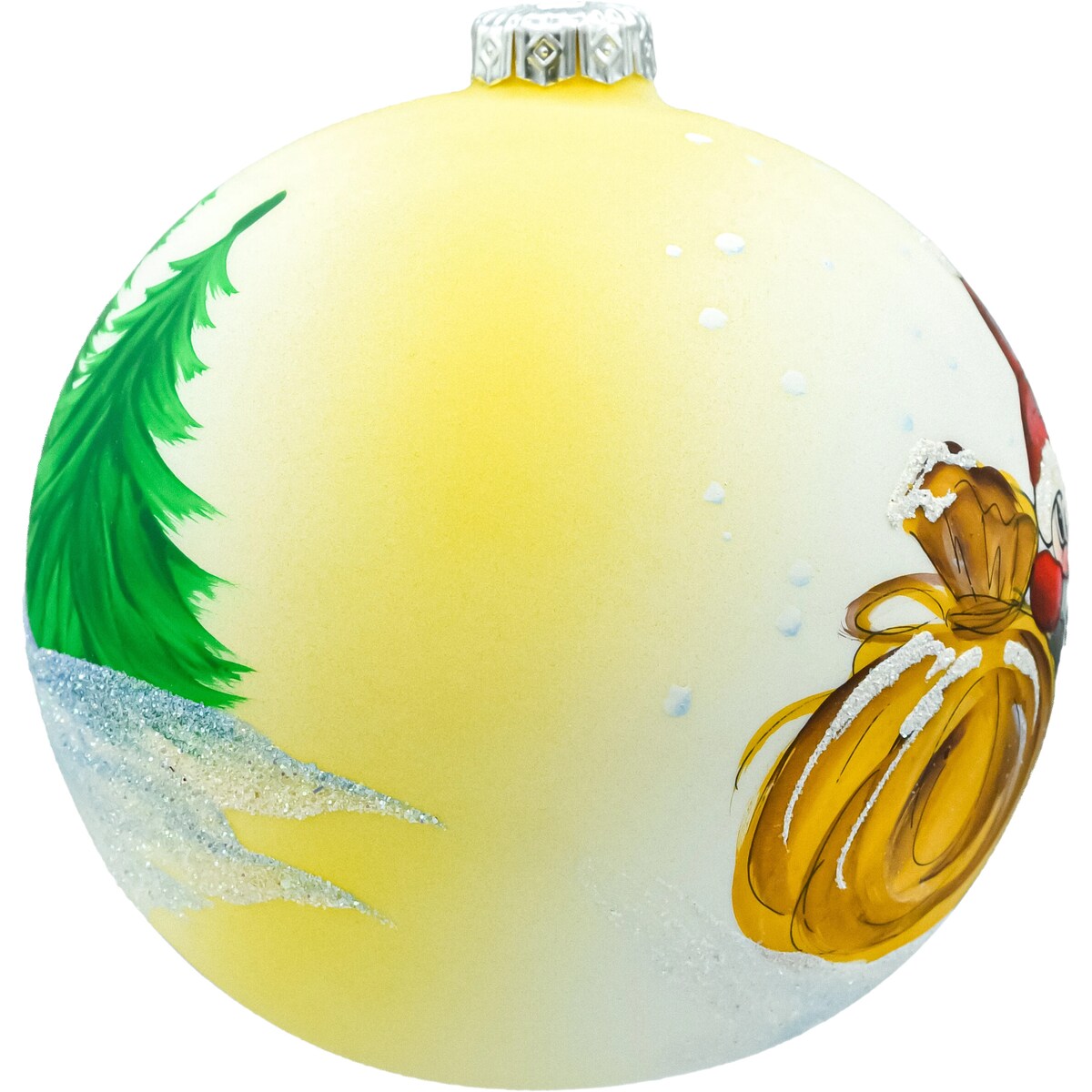 Bombka okrągła: Mikołaj z reniferkiem