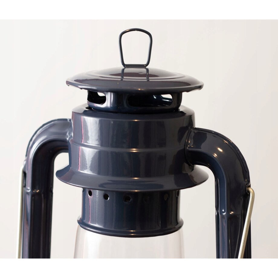 LAMPA NAFTOWA GRANATOWA WISZĄCA STOJĄCA metalowa + knot ozdoba prezent