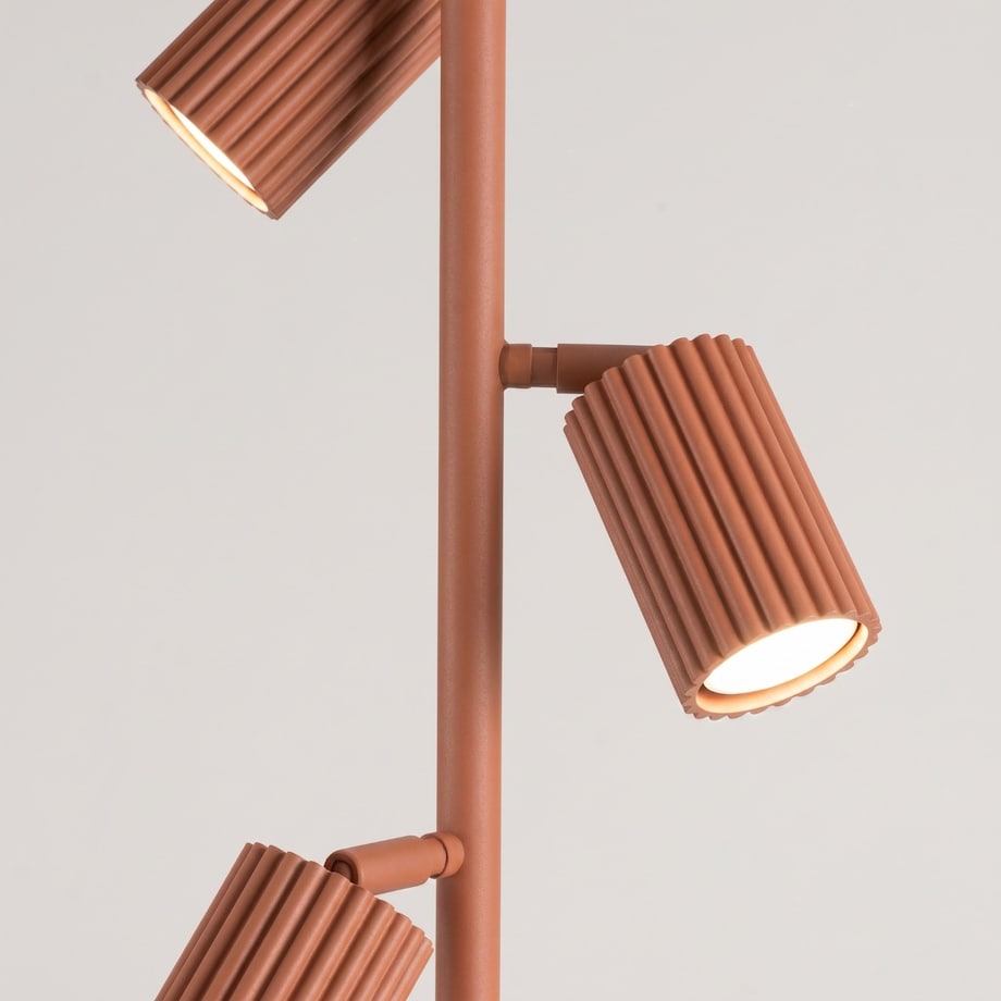 Lampa podłogowa KARBON 3 ochra czerwona