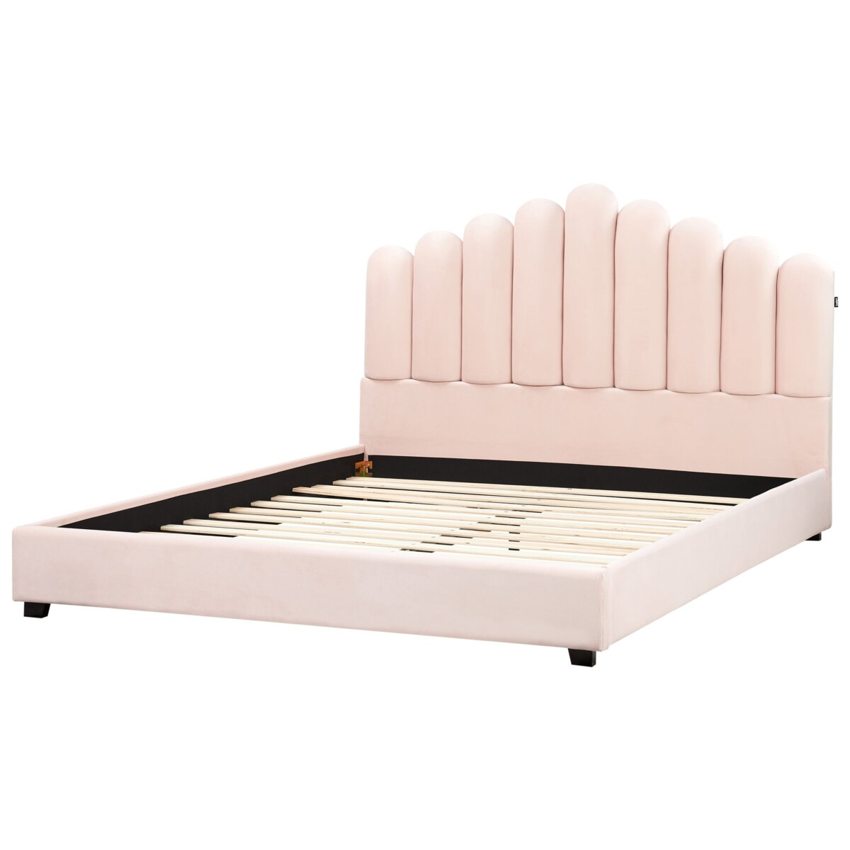 Łóżko Welur VINCENNES 180 x 200 cm Pastelowy róż