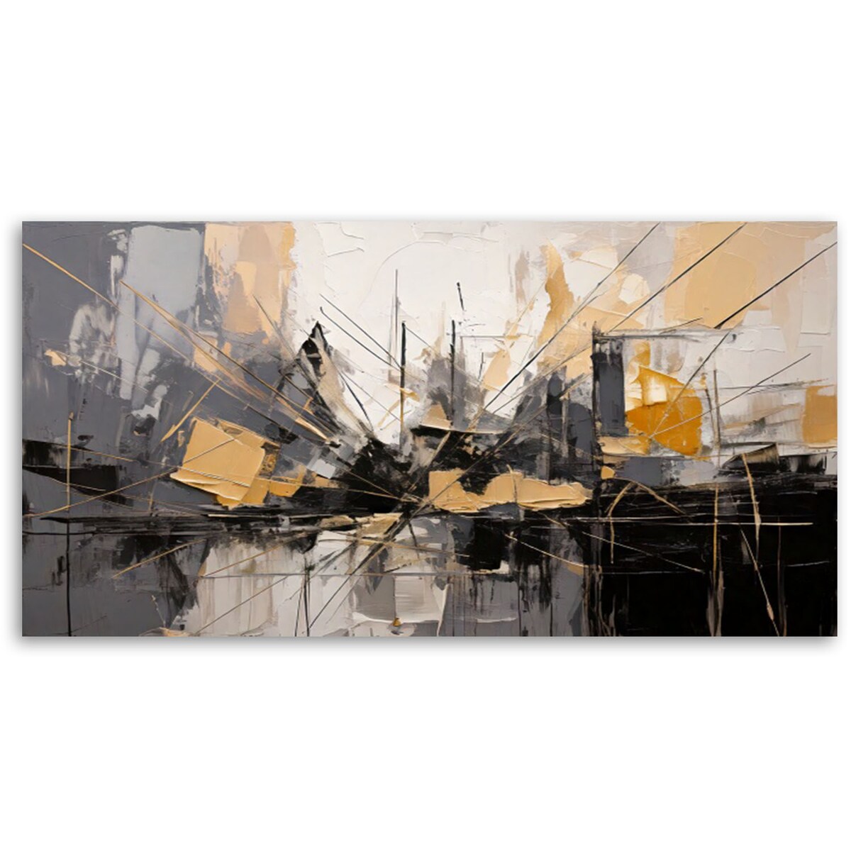 Feeby Obraz, Abstrakcja Miejska Nowoczesna 100x50