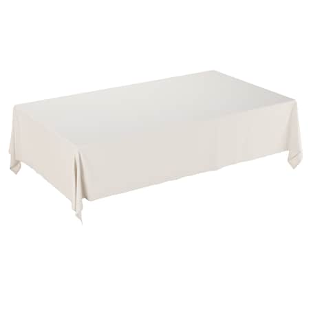 Obrus prostokątny 130 x 210 cm satynowa biel