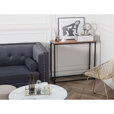 Konsola ciemne drewno z czarnym DELANO