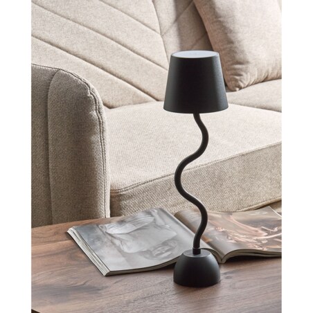 Bezprzewodowa lampa stołowa LED VOUGA Ze ściemniaczem Metal Czarny