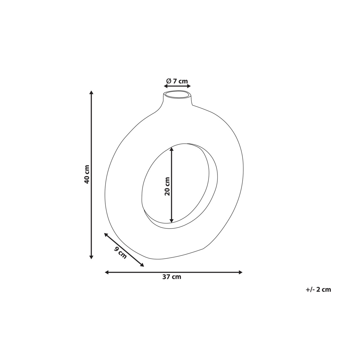Wazon dekoracyjny metalowy 40 cm złoty COMAL