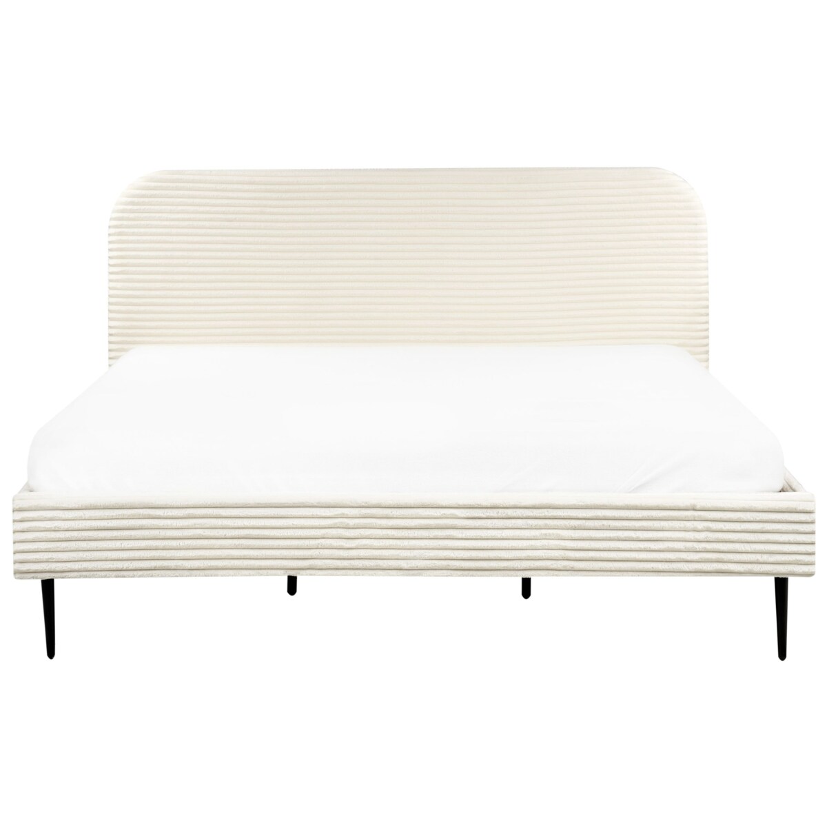 Łóżko Sztruks FLAYAT 180 x 200 cm Złamana biel