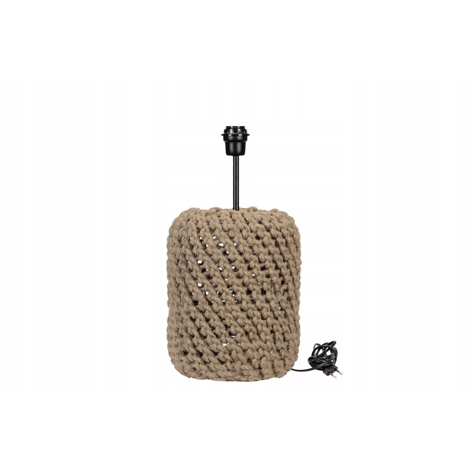 LAMPA BOHO 50cm stojąca stołowa nocna biurkowa stojąca beżowa jutowa