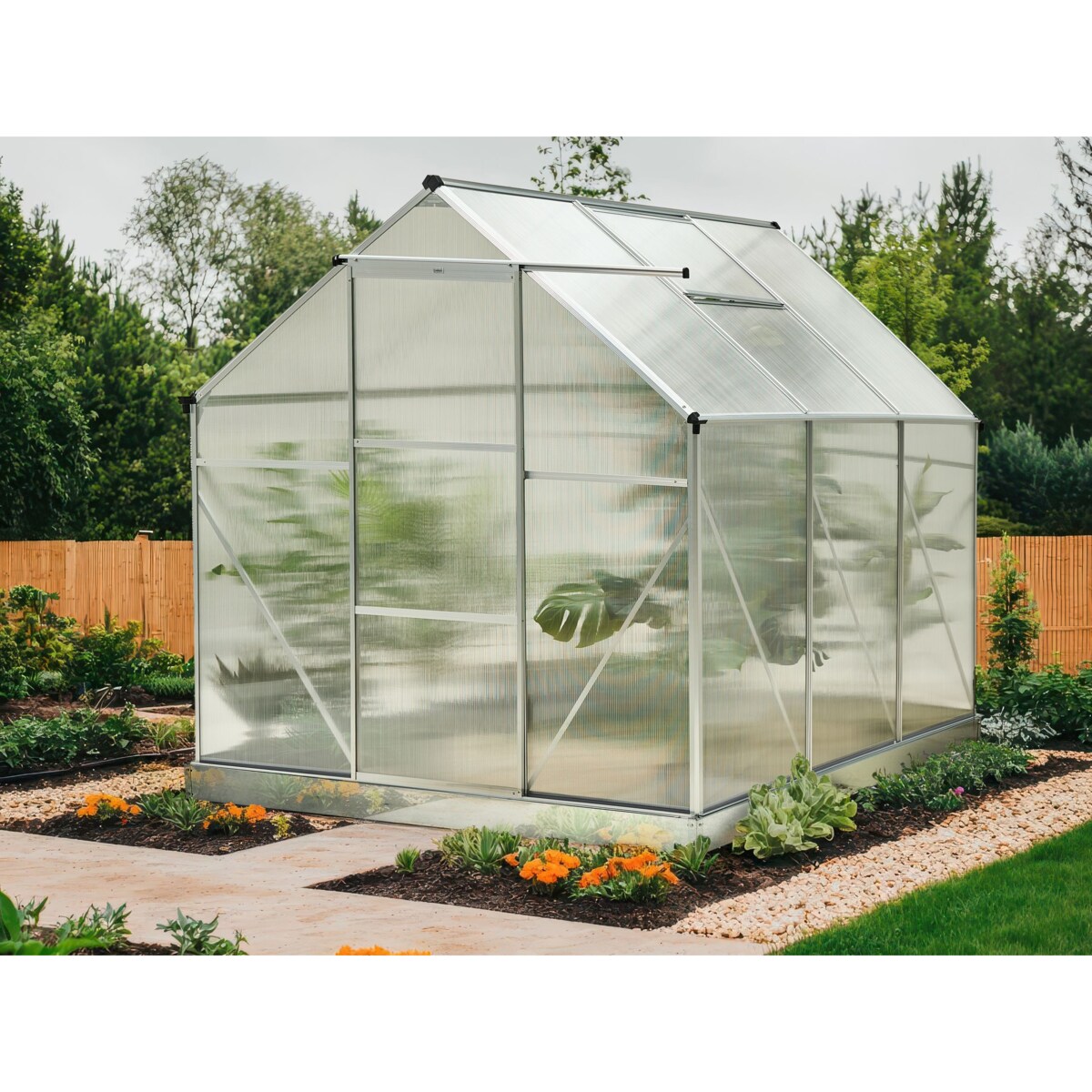 Szklarnia ogrodowa APULIA Srebrny 190 cm