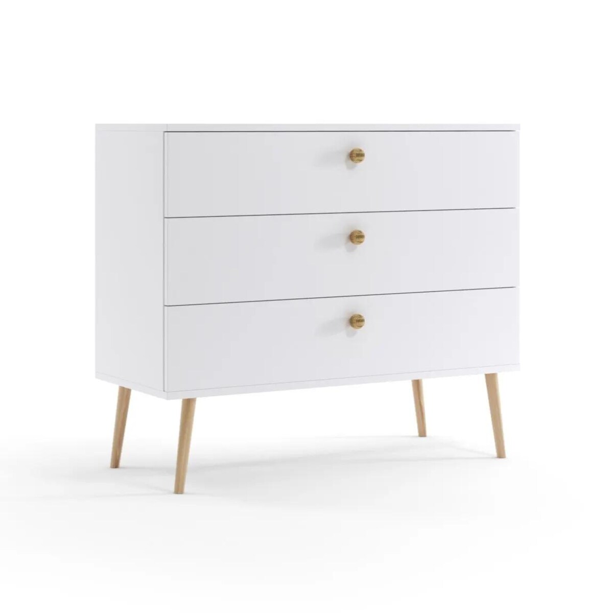 Komoda LEBEL 2 z szufladami 100cm biała mat