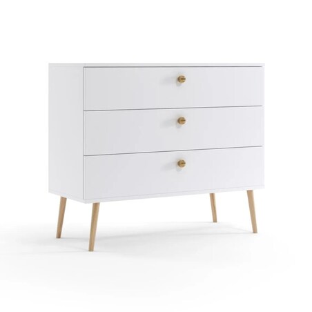 Komoda LEBEL 2 z szufladami 100cm biała mat