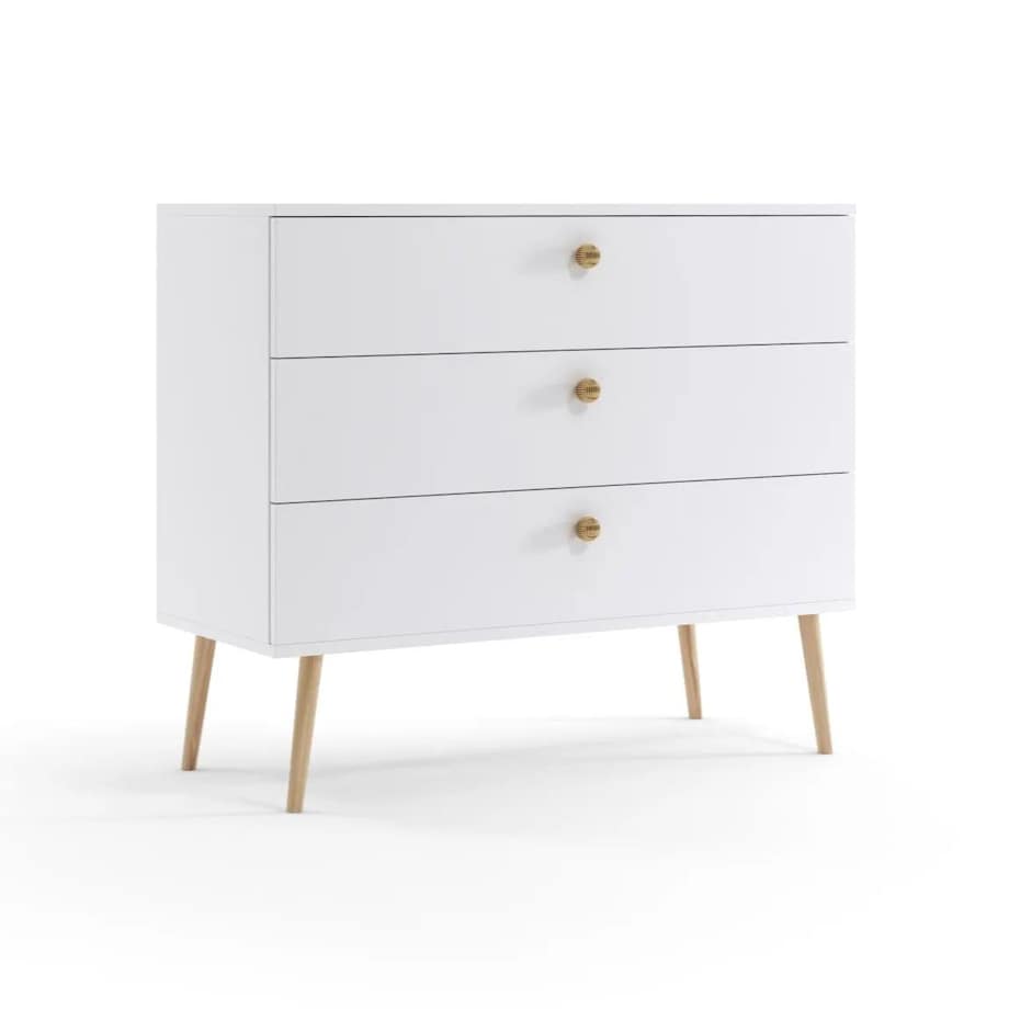 Komoda LEBEL 2 z szufladami 100cm biała mat