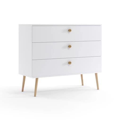 Komoda LEBEL 2 z szufladami 100cm biała mat