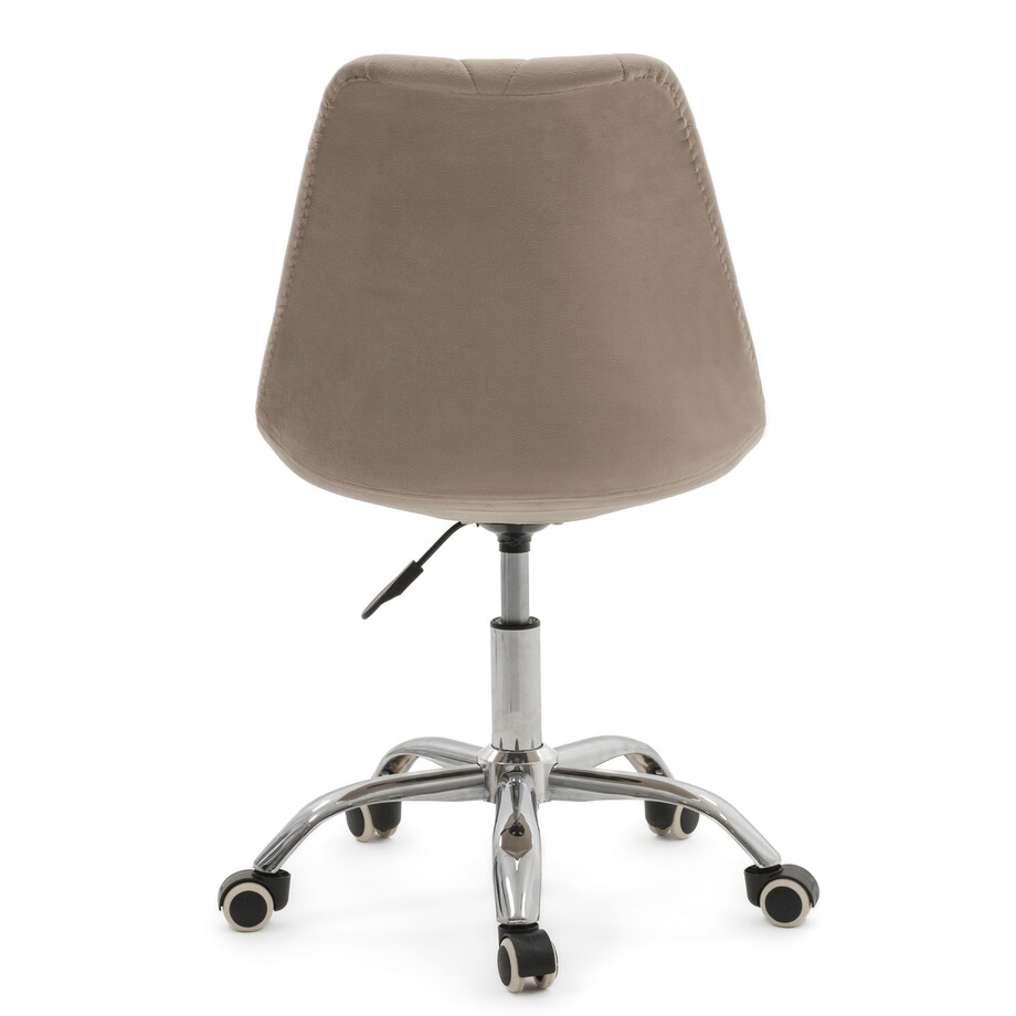 Krzesło do biurka DUBLIN WELUROWE OBROTOWE ciemnobeżowe