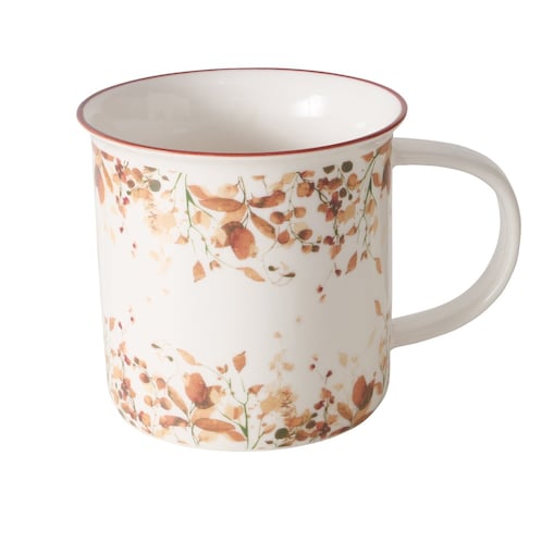 Kubek porcelanowy z kolorową obwódką, BERNADA, 320 ml