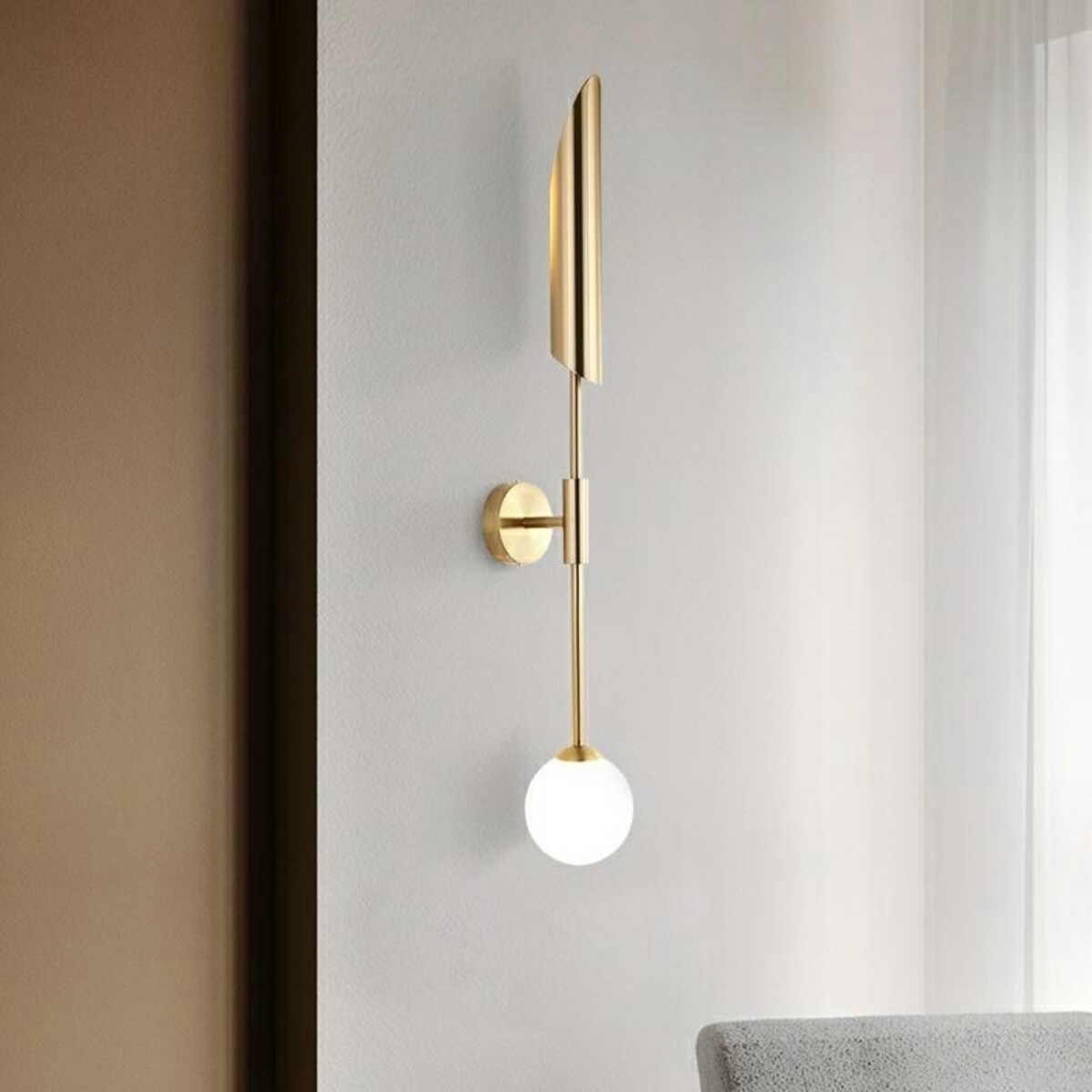 Lampa ścienna LUCCA złota 69 cm