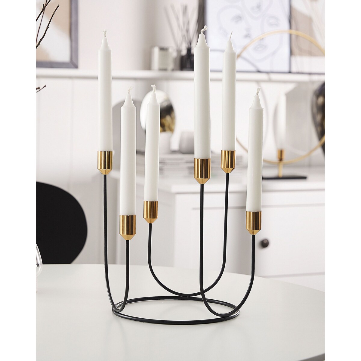 Świecznik metalowy 25 cm czarny PANAY