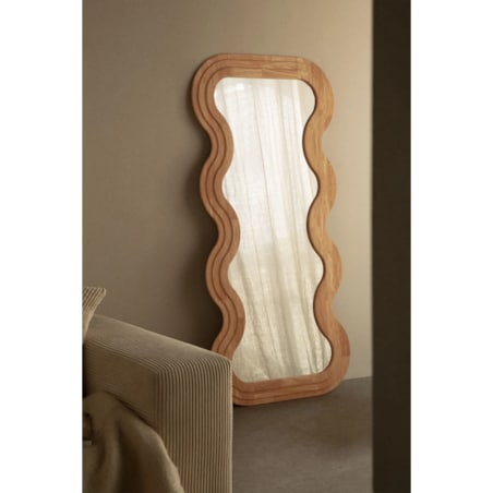 Lustro ścienne z drewna dębowego 85x180 cm Lierta