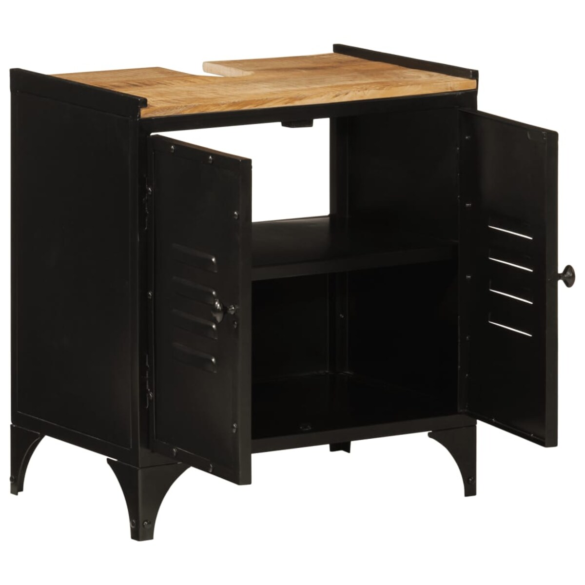 vidaXL Szafka pod umywalkę, 55x35x60 cm, żelazo i lite drewno mango