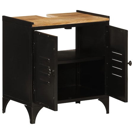 vidaXL Szafka pod umywalkę, 55x35x60 cm, żelazo i lite drewno mango