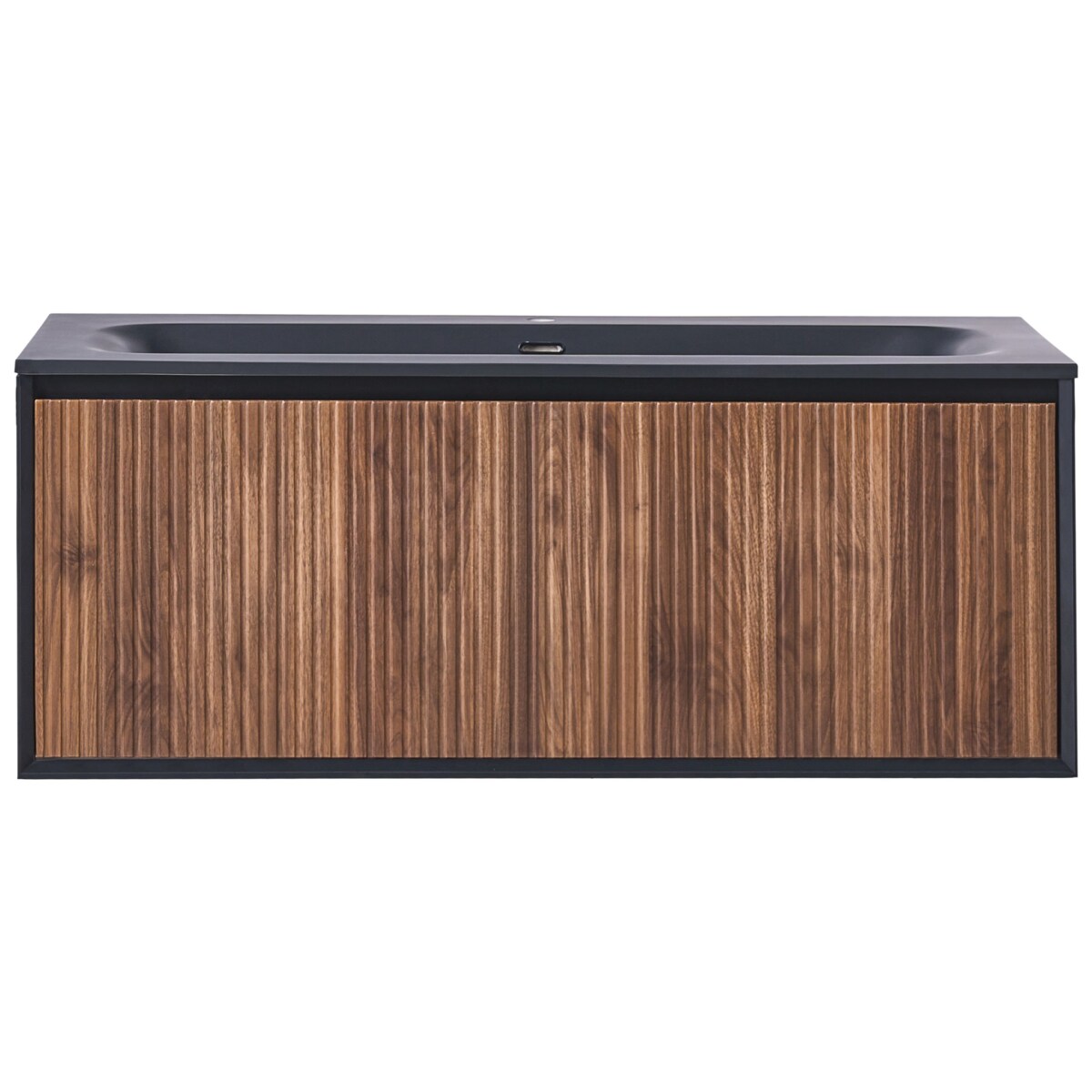 Szafka łazienkowa wisząca z umywalką TITICACA 120 cm Ciemnobrązowy