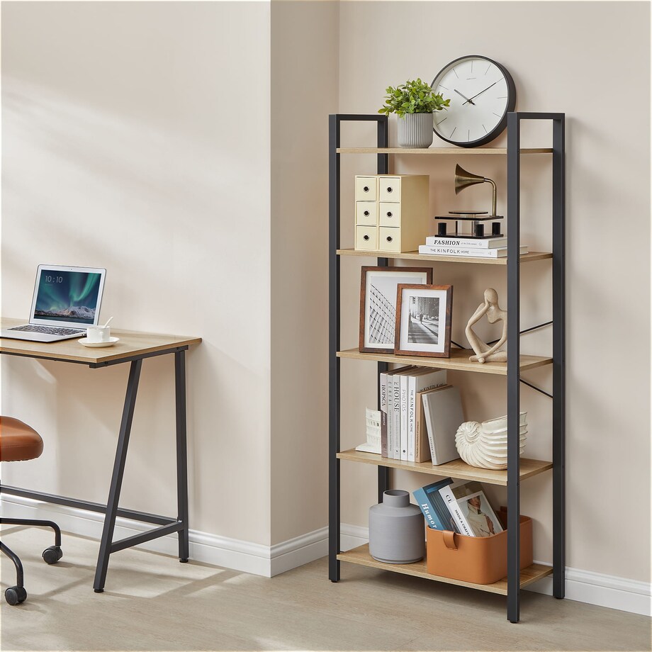 Regał Półka Na Książki 66X30X153 Cm Sonoma, Czarny