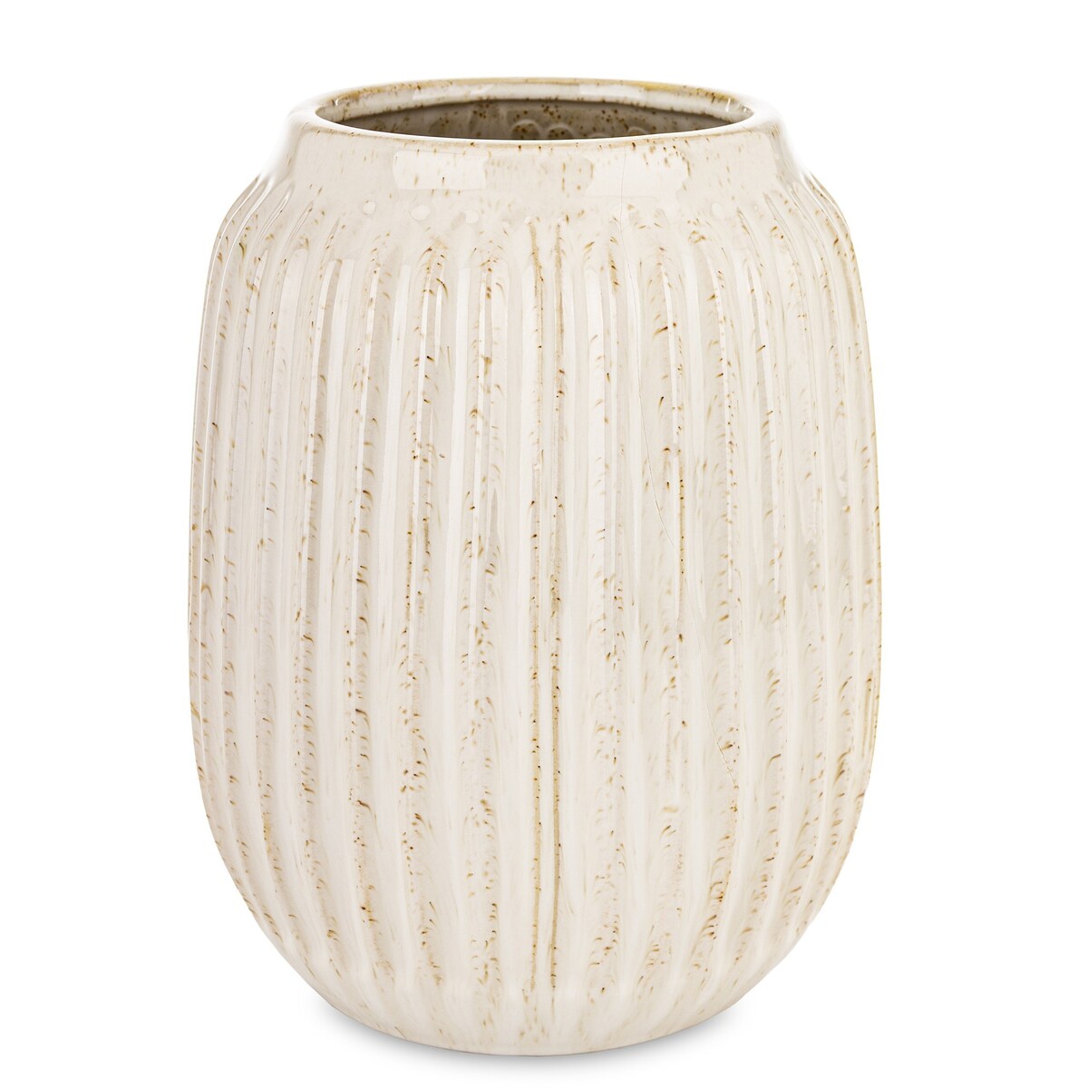 Wazon osłonka ceramiczny prążkowany 22,5x15x15 cm FIBI-3 biały