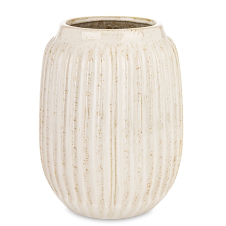 Wazon osłonka ceramiczny prążkowany 22,5x15x15 cm FIBI-3 biały