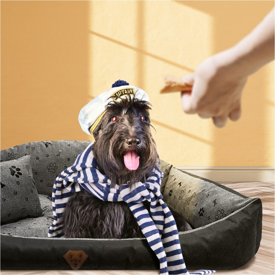 Legowisko Dla Psa Kanapa Posłanie Muszla 130X105 Cm Wodoodporne Poduszki Pikowane Kość Czarna