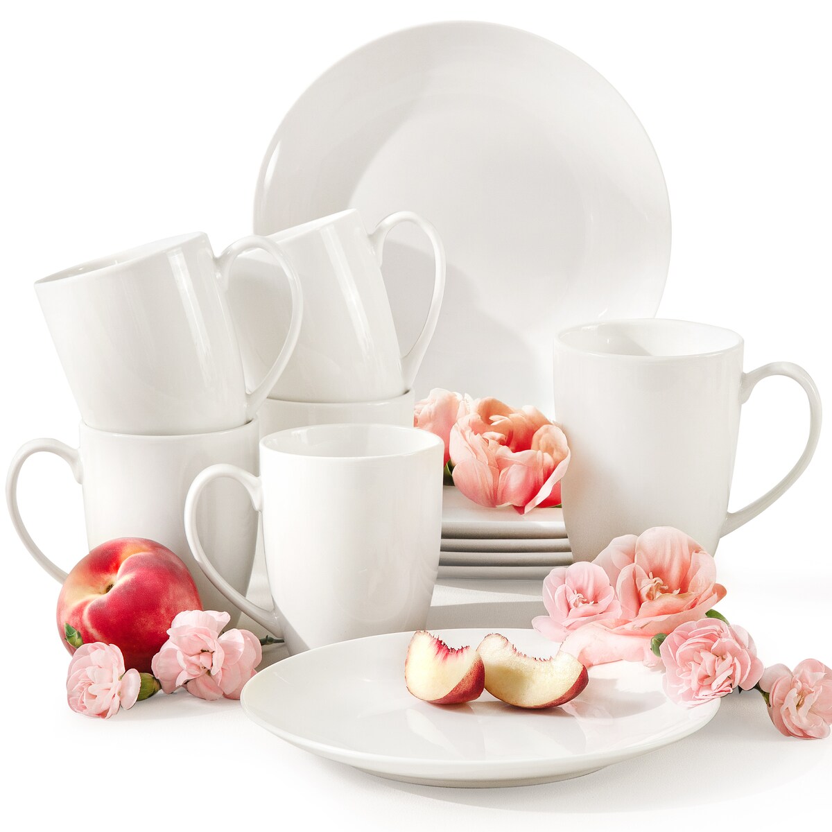 KONSIMO AD BELLA, Zestaw herbaciany 6 os. (12 el.), kolor ecru