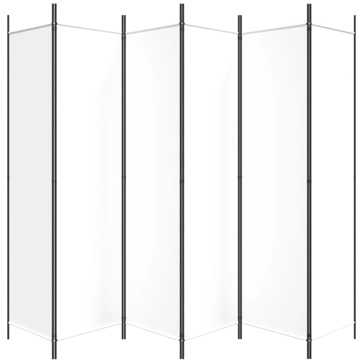 vidaXL Parawan 6-panelowy, biały, 300 x 200 cm, tkanina