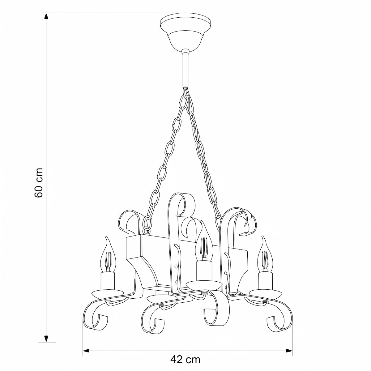 drewniana lampa wisząca 4 punktowa edylit retro