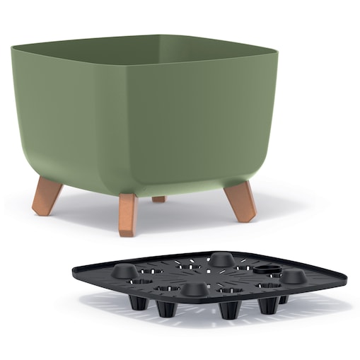 Doniczka Donica Ogrodowa 29 Cm Na Nóżkach Dekoracyjna Zielony