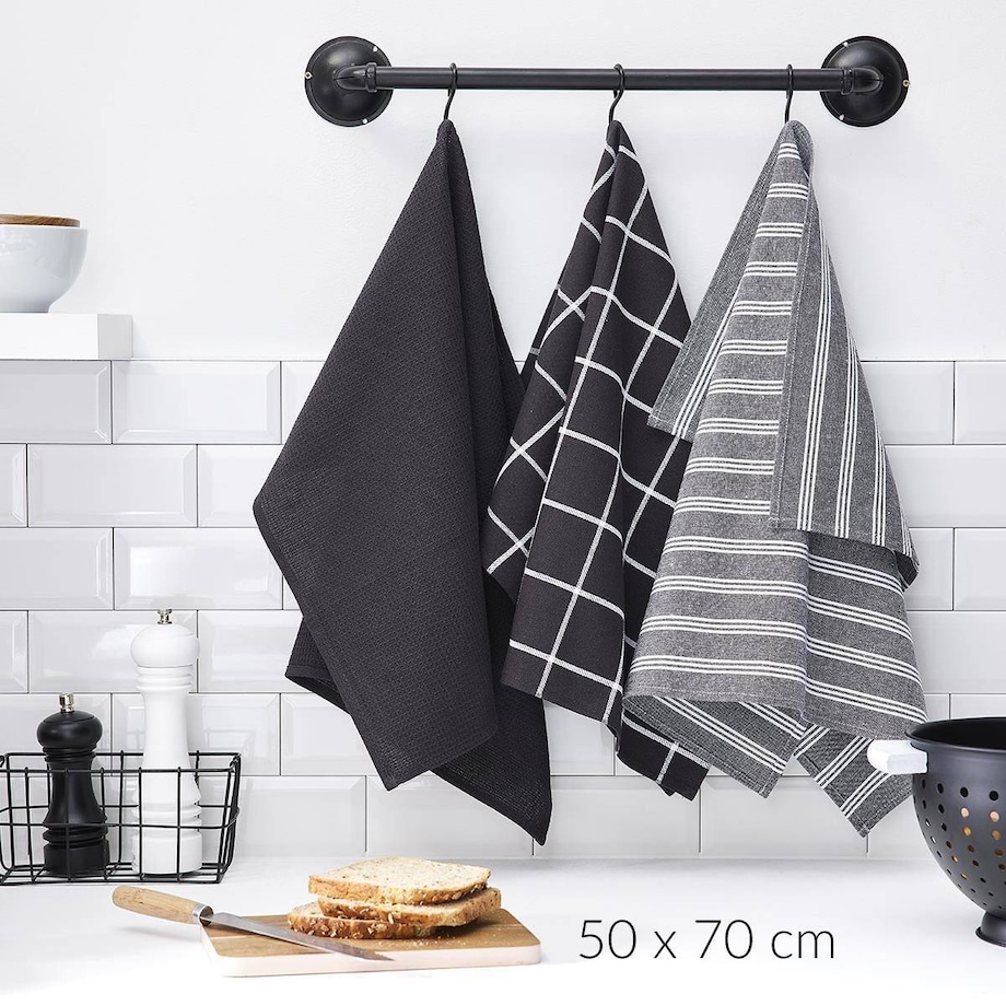Ściereczki kuchenne bawełniane Uni, 3 sztuki, 50 x 70 cm