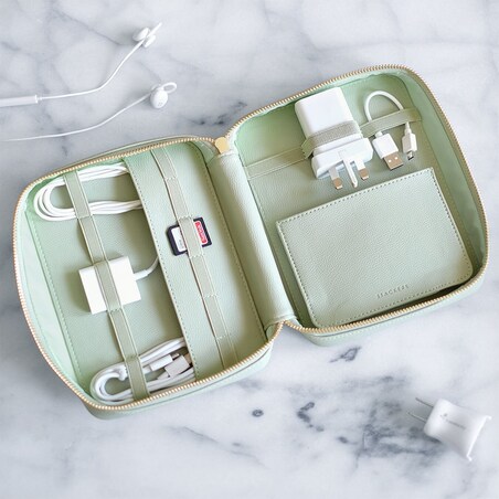 Etui na ładowarki i słuchawki Stackers Pebble zieleń szałwiowa