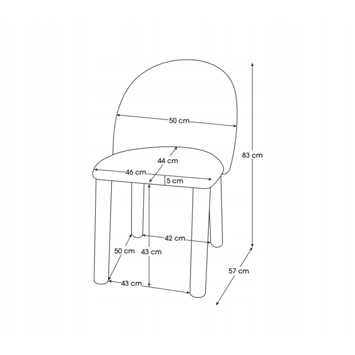 ZESTAW 2 SZTUK Krzesła MONTI Białe Tapicerowane Nowoczesne Do Jadalni