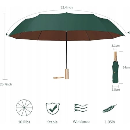 Parasol ELEGANCKI Automatyczny EKSLUZYWNA PARASOLKA Stylowy Okazały PARASOL
