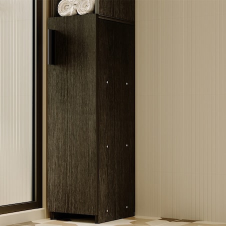 Regał łazienkowy stojący szafa czarny loft szafka półka słupek wysoki 182cm