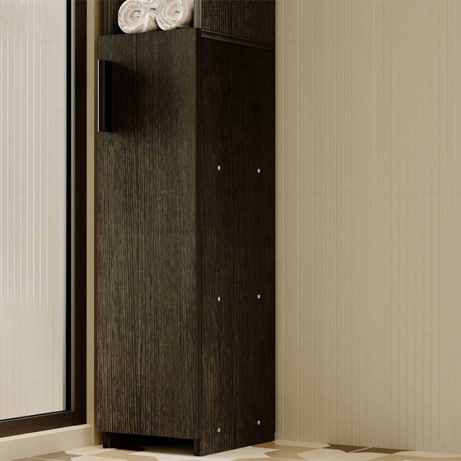 Regał łazienkowy stojący szafa czarny loft szafka półka słupek wysoki 182cm